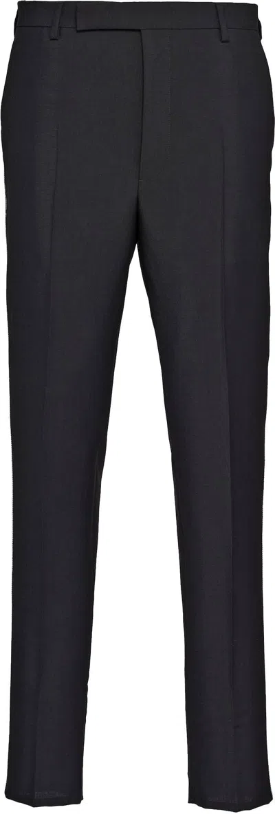 Prada Men's Pantalone Kid Mohair In Nero