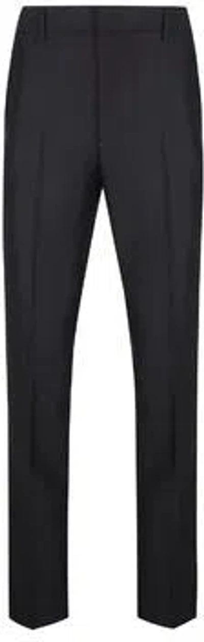 Prada Men's Pantalone Panama Mohair In Nero