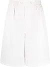 Prada Enamel-triangle Patch Poplin Shorts In Petalo