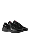 Prada Men Black Fabric And Leather America S Cup Sneakers In Black