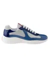 Prada Mesh Panel Low-top Sneakers In Blue