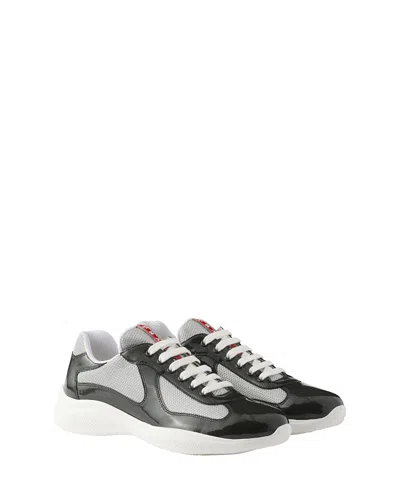PRADA MEN'S PATENT LEATHER AND TECHNICAL FABRIC AMERICA'S CUP SNEAKERS