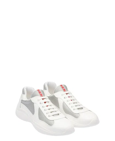 PRADA MEN'S PATENT LEATHER AND TECHNICAL FABRIC AMERICA'S CUP SNEAKERS