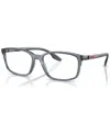 Prada Men's Pillow Eyeglasses, Ps 01pv56-o In Transparent Blue