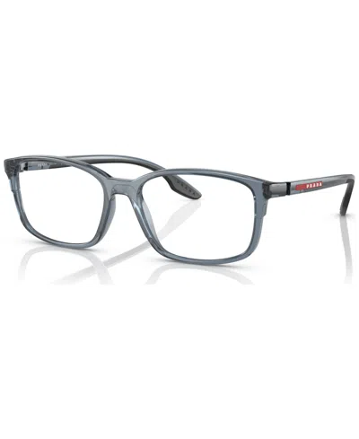 Prada Men's Pillow Eyeglasses, Ps 01pv56-o In Transparent Blue