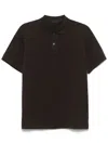 Prada Dark Brown Cotton Piquet Polo Shirt In Brown