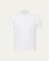Prada Men's Pique Polo Shirt In Bianco