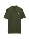 Prada Men's Piqué Polo Shirt In Green