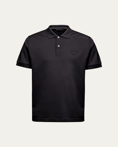 PRADA MEN'S PIQUE POLO SHIRT