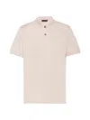 Prada Men's Slim Pique Knit Logo Polo In Rosa