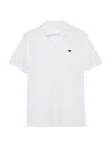 Prada Triangle Logo Polo T-shirt In White