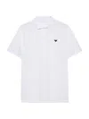 Prada Triangle Logo Polo T-shirt In White