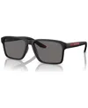 Prada Men's Polarized Low Bridge Fit Sunglasses, Ps 05ysf In Black Rubber