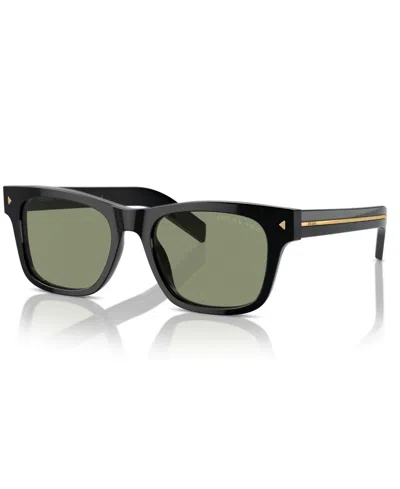 Prada Logo-engraved Square-frame Sunglasses In Black
