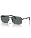 Prada Iconic Plaque Rectangle Men's Sunglasses, Pr A57s In Black