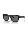 Prada Men's Polarized Sunglasses, Ps 01zs In Black Rubber