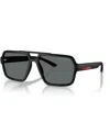 Prada Men's Polarized Sunglasses, Ps A06s In Black Rubbero