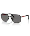 Prada Linea Rossa Ps A50s 1bo02g Nero Polarized Sunglasses In Matte Black