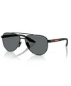Prada Men's Polarized Sunglasses, Ps A52s In Black
