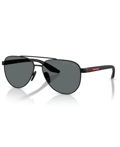 Prada Men's Polarized Sunglasses, Ps A52s In Black