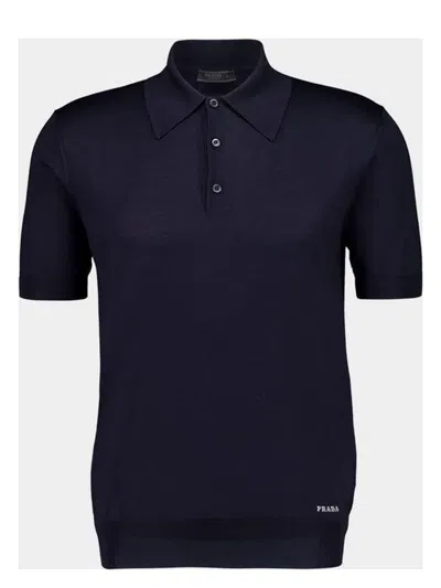 Prada Men's Polo T-shirt In Blue