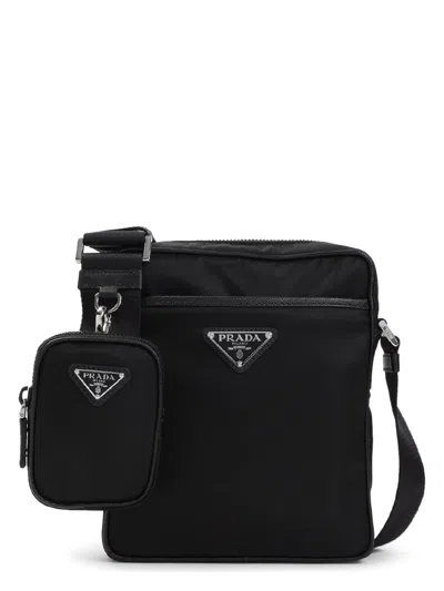 Prada Men's Polyamide Cross Body Bag In Black