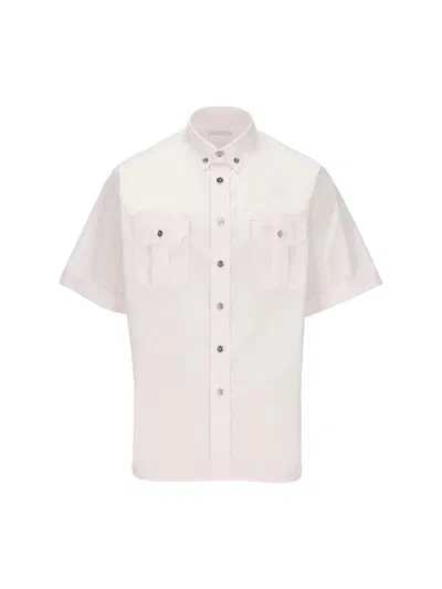 Prada Men's Popeline Cotton Shirt In Petalo