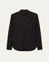 Prada Patch-pocket Cotton Shirt In Black