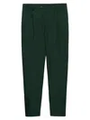 Prada Mens Green Poplin Brand-print Straight-leg Slim-fit Woven Trousers