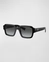 Prada Men's Pr 02zsf Acetate Square Sunglasses In Black
