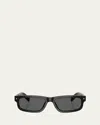 Prada Geometric-frame Sunglasses In Dark Grey