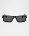Prada Geometric-frame Sunglasses In Dark Grey