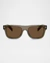 Prada Sonnenbrille Mit Metall-schild In Dark Brown