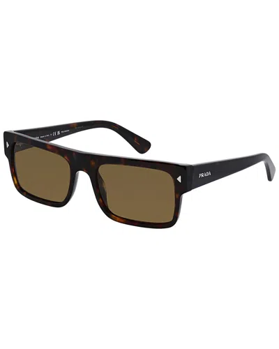 Prada Men's Pra10s 57mm Polarized Sunglasses In Black
