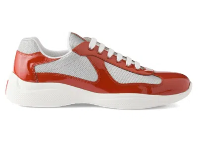 Pre-owned Prada Men's  America's Cup Sneakers In Copper/silver In Multi