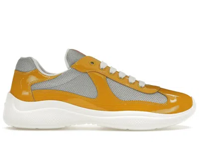 Pre-owned Prada Men's  America's Cup Sneakers In Gold/silver In Multi