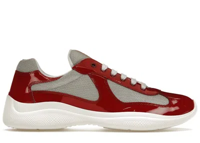 Pre-owned Prada Men's  America's Cup Sneakers In Red/silver/white