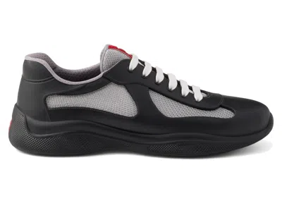 Pre-owned Prada Men's  America's Cup Soft Rubber Sneakers In Black