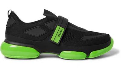 Pre-owned Prada Men's  Cloudbust Neon Sneakers In Black/green In Multi