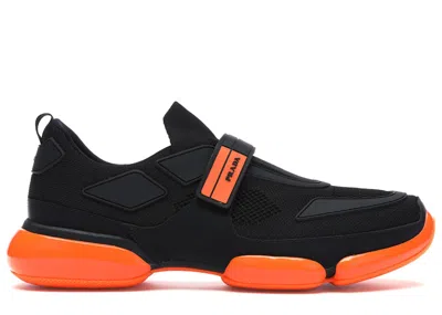 Pre-owned Prada Men's  Cloudbust Sneakers In Black/orange