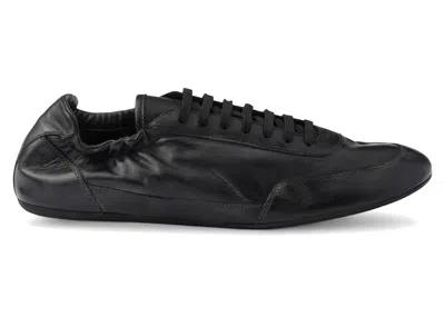 Pre-owned Prada Men's  Collapse Sneakers Leather In Black