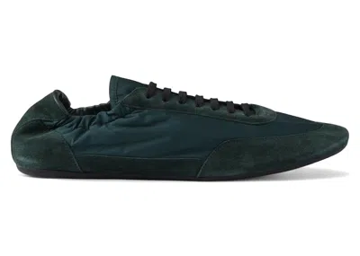 Pre-owned Prada Men's  Collapse Sneakers Renylon Suede Elasticized In Fir Green