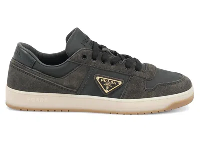 Pre-owned Prada Men's  Downtown Low Top Sneakers In Dark Grey In Gray
