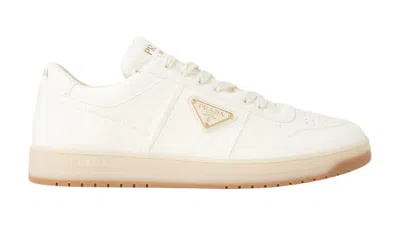 Pre-owned Prada Men's  Downtown Low Top Sneakers In Ivory In White