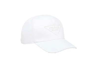 Pre-owned Prada Men's  Drill Baseball Cap In White