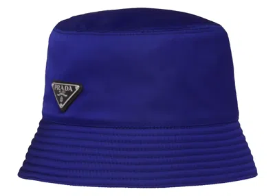 Pre-owned Prada Men's  Nylon Bucket Hat In Violet In Purple