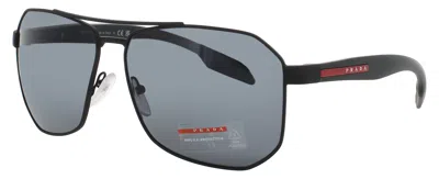 Prada Men's  Ps 51vs Sunglasses, 62-14-140, Polarized Lenses, Metal Frame, Case Included In Dg05z1 - Black / Polarized Grey
