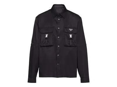 Pre-owned Prada Men's  Renylon Oversized Shirt In Black