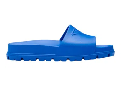 Pre-owned Prada Men's  Rubber Slides Sneakers In Light Blue