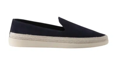 Pre-owned Prada Men's  Suede Loafer Sneakers In Blue